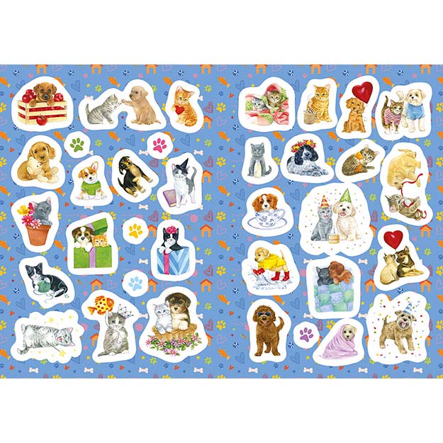 Omalovánky A4 se samolepkami ŠTĚŇÁTKA A KOŤÁTKA