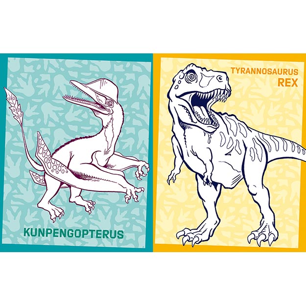 Omalovánky s voskovkami DINOSAUŘI