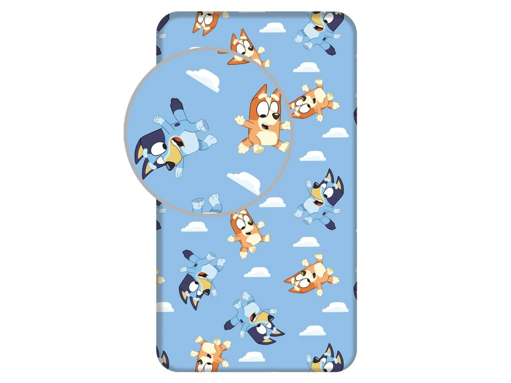 Dětské prostěradlo BLUEY - modré