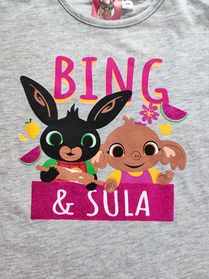 Dívčí letní set BING šedo-růžový