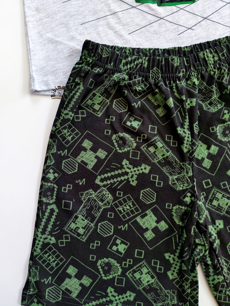 Chlapecké letní pyžamo/komplet MINECRAFT šedá/černá