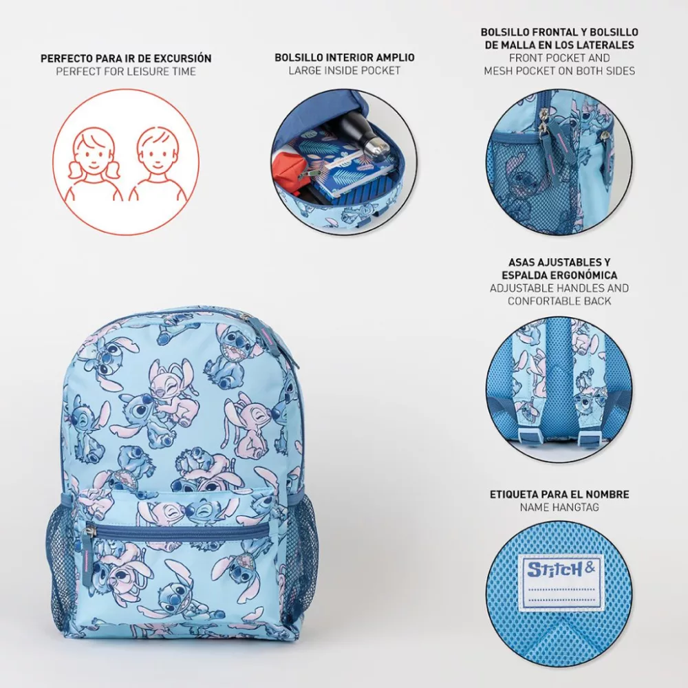 Batoh STITCH modrý - potisk