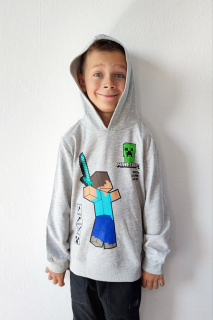 Chlapecká mikina MINECRAFT šedá