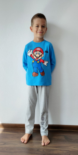 Chlapecké pyžamo Nintendo SUPER MARIO modro/šedé