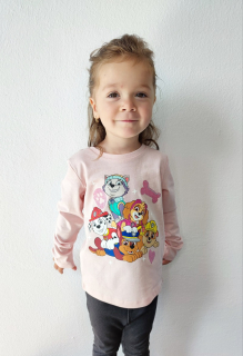 Dívčí tričko TLAPKOVÁ PATROLA růžové DR