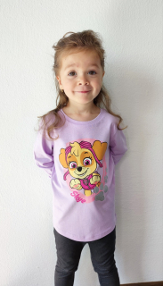 Dívčí tričko TLAPKOVÁ PATROLA fialové DR