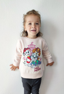 Dívčí mikina TLAPKOVÁ PATROLA růžová