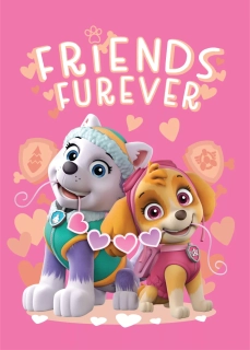 Dětská fleecová deka TLAPKOVÁ PATROLA - růžová FRIENDS