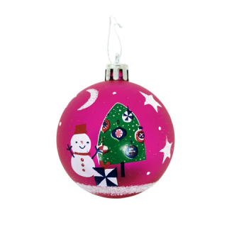 Vánoční baňky PRASÁTKO PEPPA 6ks růžové