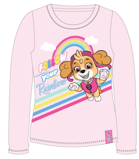 Dívčí tričko TLAPKOVÁ PATROLA - DR - růžové