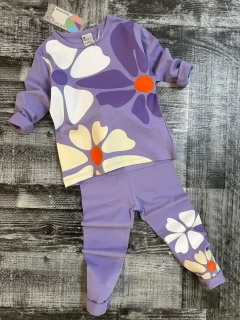 Dívčí komplet květy - fialový