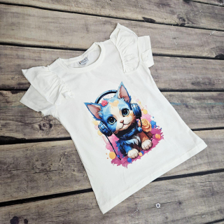 Originální tričko KOČKA - bílé
