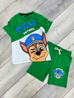Chlapecký letní komplet TLAPKOVÁ PATROLA zelený