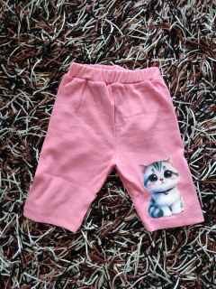 Dívčí kraťasové legíny KOČKA - růžové