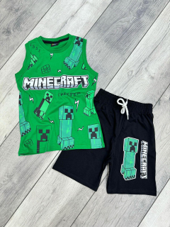 Letní komplet s tílkem MINECRAFT zelený