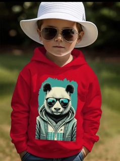 Dětská mikina PANDA - červená