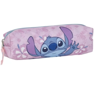 Hranatý penál STITCH světle růžový