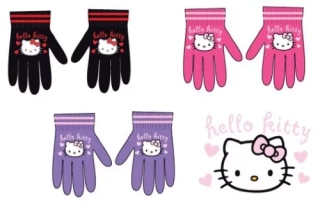 Dívčí pletené rukavice HELLO KITTY