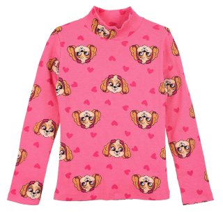 Dívčí tričko - rolák TLAPKOVÁ PATROLA růžové