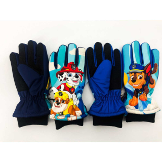 Chlapecké zimní rukavice TLAPKOVÁ PATROLA prstové - modré 24