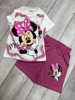 Dívčí letní komplet MINNIE bílo/fialkový