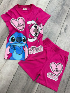 Dívčí letní komplet STITCH růžový
