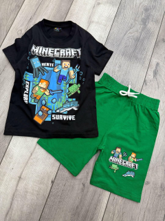 Letní komplet MINECRAFT černo/zelený
