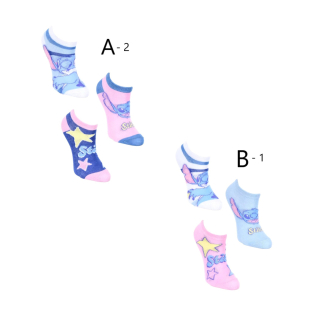 Dívčí kotníčkové ponožky STITCH - 3 ks