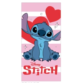 Dětská osuška STITCH růžová srdíčka