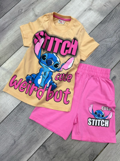 Dívčí letní komplet STITCH - růžový