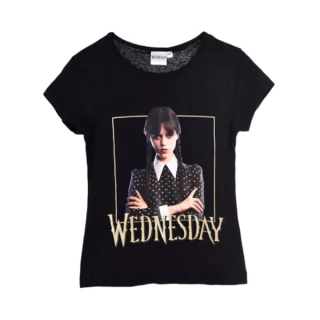 Dívčí tričko WEDNESDAY - černé