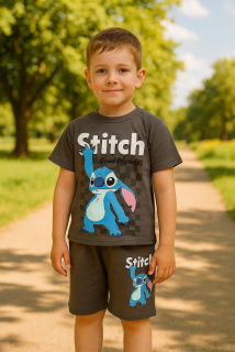Letní komplet STITCH - tmavě šedý