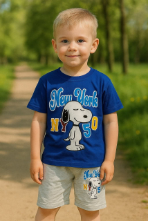 Chlapecký letní komplet SNOOPY modrý