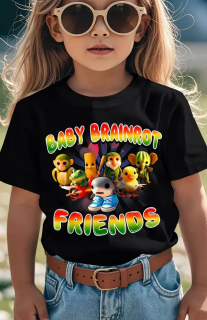 Dětské tričko BABY BRAINROT Friends černé 