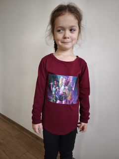 Dívčí tričko Demon HUNTRIX - vínové