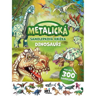 Metalická samolepková knížka Dinosauři