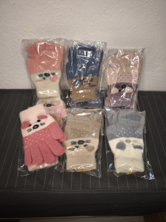 Dětské pletené rukavice - Kočka