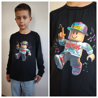 Chlapecké tričko ROBLOX - černé s bílou