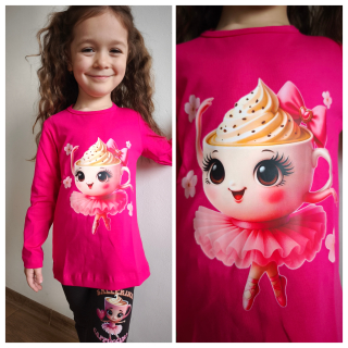 Dětské tričko CAPPUCCINA BALLERINA růžové - DR