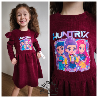 Dívčí šaty Demon HUNTRIX - vínové