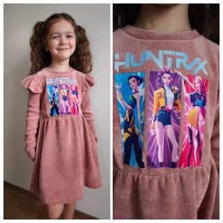 Dívčí šaty Demon HUNTRIX - světle růžové