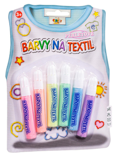 Barvy na textil, perleťové 6 ks