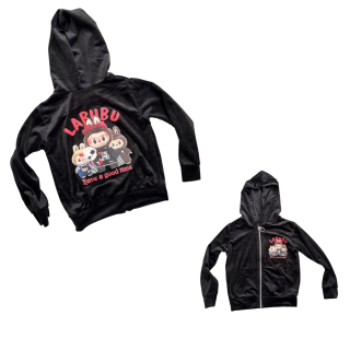 Velurová mikina LABUBU čená