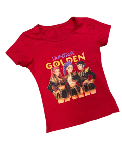 Dívčí tričko KPop Demon Hunters - HUNTRIX - červené Golden KR