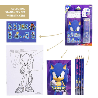 Kreativní sada s omalovánkami a pastelkami SONIC
