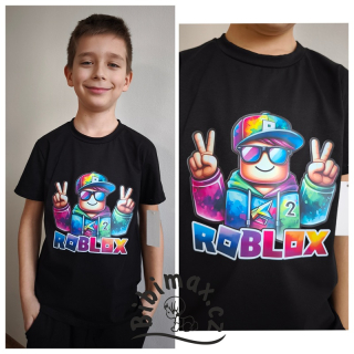 Chlapecké tričko ROBLOX - černé - kšiltovka 