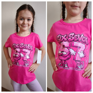 Dívčí tričko SIX-seven 67 růžové