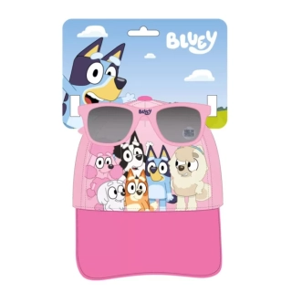 Dětská kšiltovka + sluneční brýle BLUEY růžová