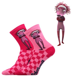 Dětské ponožky Lichožrouti - žiletka - růžové