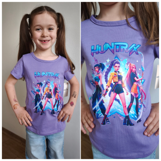 Dívčí tričko KPop Demon Hunters - HUNTRIX - fialové KR